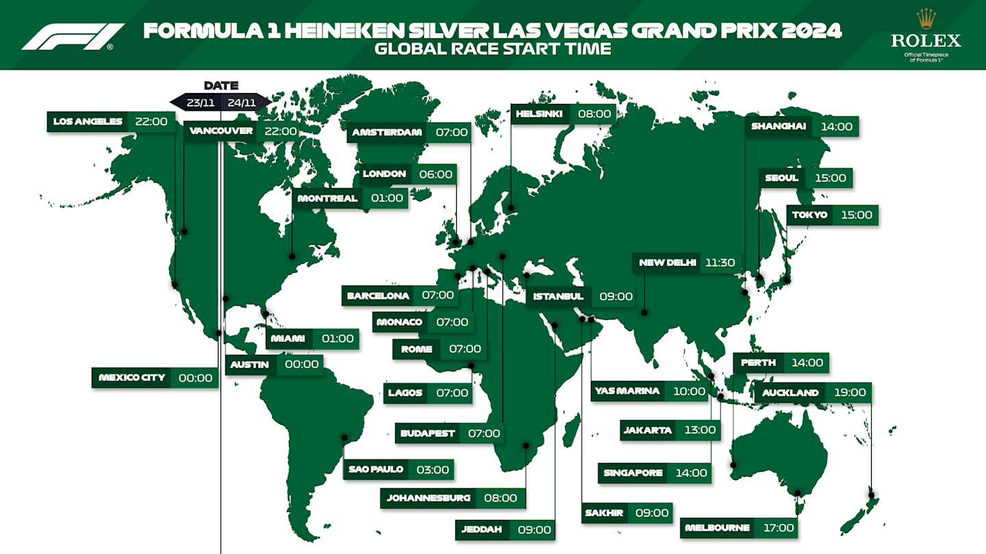 What time is the Formula 1 2024 Las Vegas Grand Prix and how can I